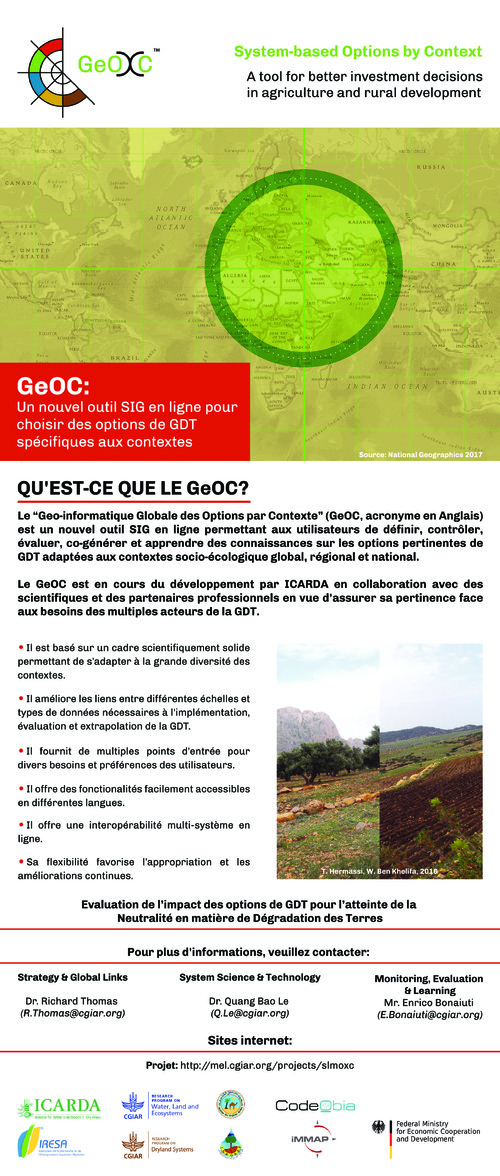 Global Geo-Informatics Options by Context (GeOC) International poster (French version)