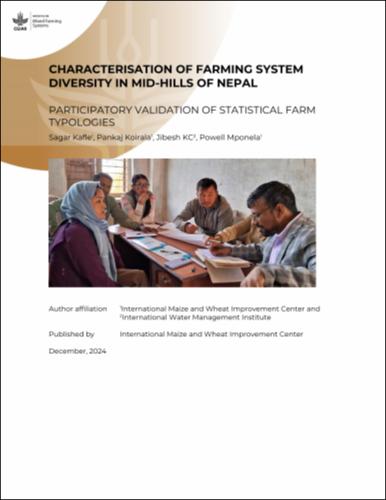 Characterisation of farming system diversity in mid-hills of Nepal: Participatory validation of statistical farm typologies