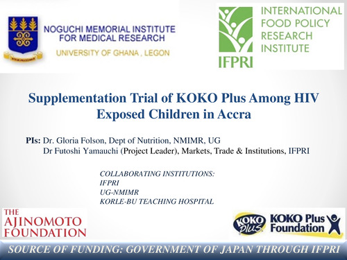 Supplementation Trial of KOKO Plus Among HIV Exposed Children in Accra