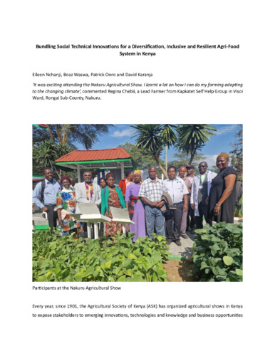 Bundling social technical innovations for a diversification, inclusive and resilient agri-food system in Kenya
