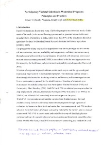 Participatory Varietal Selection in Watershed Programs Principles and Practices