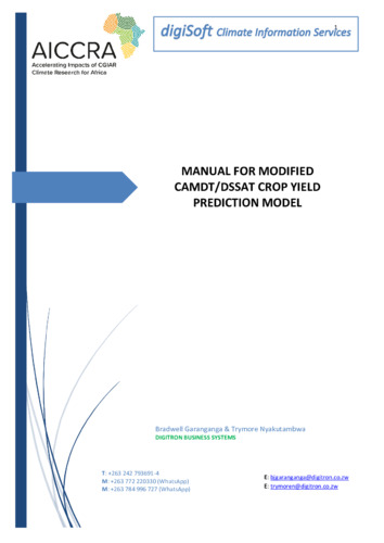 Manual for Modified CAMDT/DSSAT Crop Yield Prediction Model