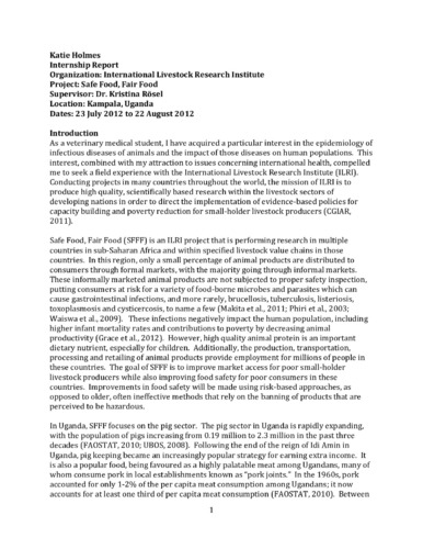 Safe Food, Fair Food project in Uganda