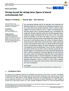 Moving beyond the shrimp farm: Spaces of shared environmental risk?