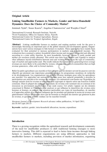 Linking smallholder farmers to markets, gender and intra-household dynamics: Does the choice of commodity matter?