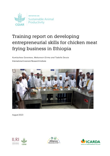 Training report on developing entrepreneurial skills for chicken meat frying business in Ethiopia