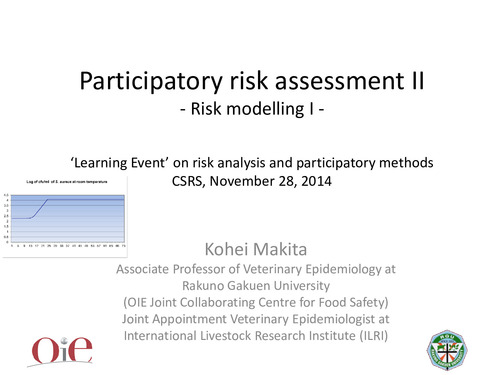 Participatory risk assessment: Risk modelling: I