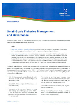 Small-scale fisheries management and governance