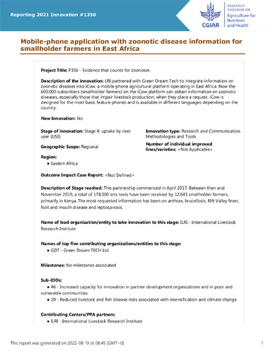 Mobile-phone application with zoonotic disease information for smallholder farmers in East Africa