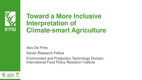 Toward a more inclusive interpretation of climate smart agriculture