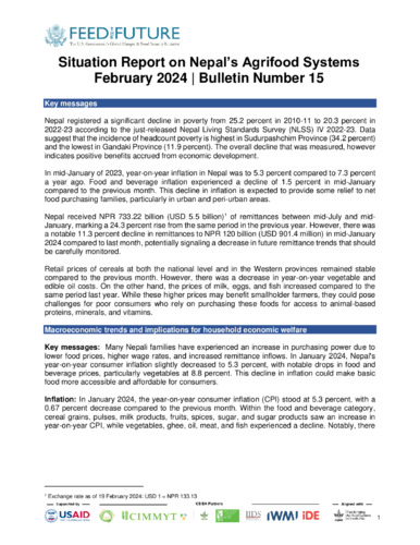 Situation report on Nepal’s agrifood systems: February 2024