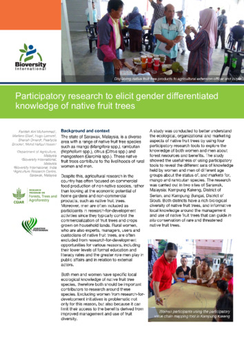 Participatory research to elicit gender differentiated knowledge of native fruit trees