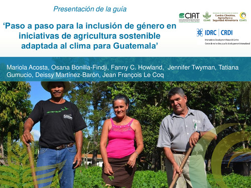 Webinar Grupo técnico CAC – Presentación de la Guia “Paso a paso para la inclusión de género en iniciativas de agricultura sostenible adaptada al clima para Guatemala” (IDRC/CCAFS)