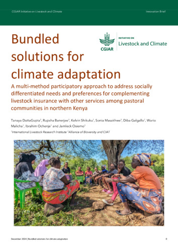 Bundled solutions for climate adaptation: A multi-method participatory approach to address socially differentiated needs and preferences for complementing livestock insurance with other services among pastoral communities in northern Kenya