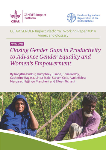 Closing Gender Gaps in Productivity to Advance Gender Equality and Women’s Empowerment