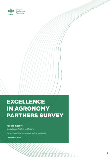 Excellence in agronomy partners survey — results report