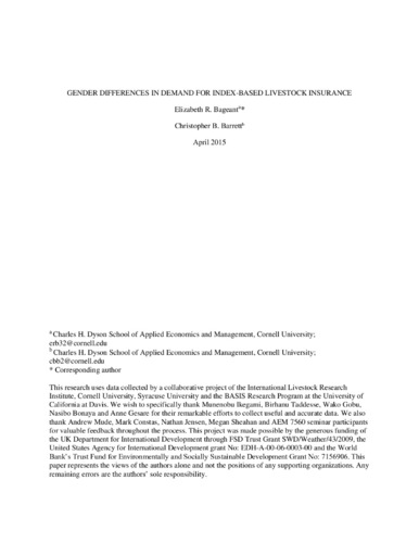 Gender differences in demand for index-based livestock insurance