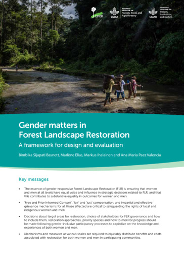 Gender matters in Forest Landscape Restoration: A framework for design and evaluation