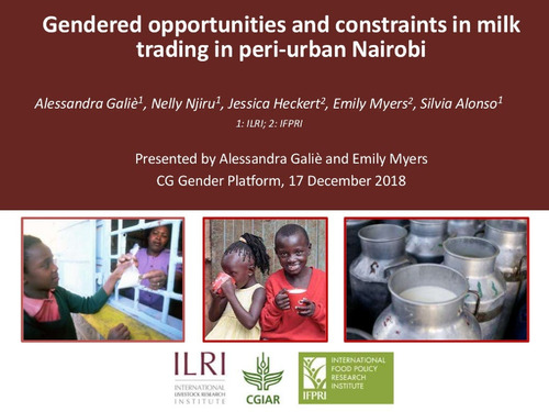 Gendered opportunities and constraints in milk trading in peri-urban Nairobi