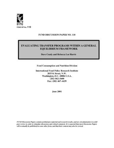 Evaluating transfer programs within a general equilibrium framework