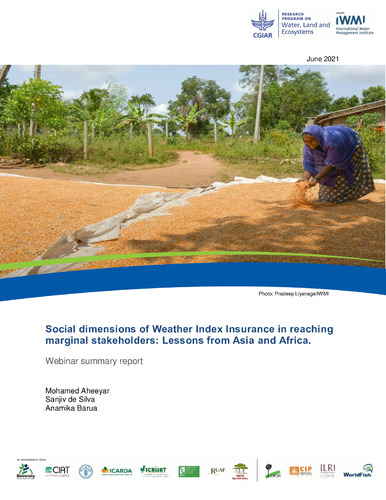 Social dimensions of Weather Index Insurance in reaching marginal stakeholders: Lessons from Asia and Africa. Webinar summary report