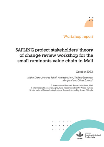 SAPLING project stakeholders' theory of change review workshop for the small ruminant value chain in Mali