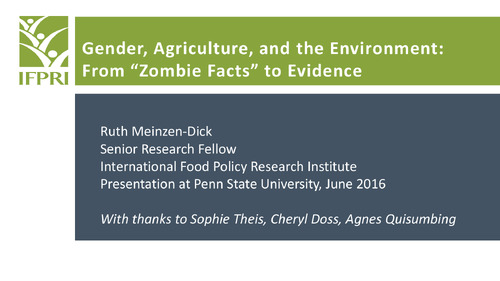 Gender, Agriculture, and the Environment: From “Zombie Facts” to Evidence