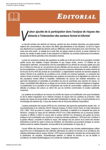 Valeur ajoutée de la participation dans l’analyse de risques des aliments à l’intersection des secteurs formel et informel