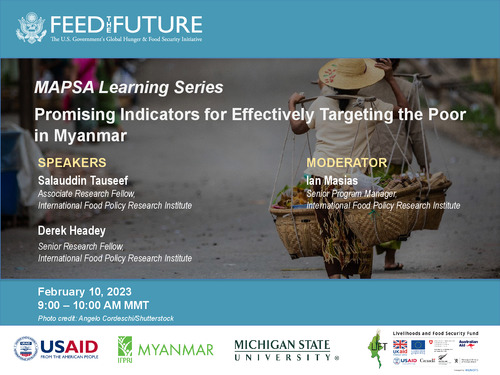 Promising indicators for the effectively targeting the poor in Myanmar
