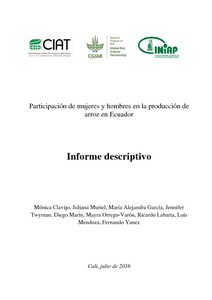 Participación de mujeres y hombres en la producción de arroz en Ecuador