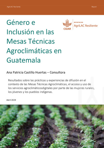 Género e Inclusión en las Mesas Técnicas Agroclimáticas de Guatemala