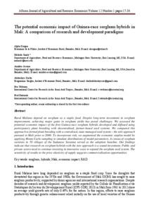 The potential economic impact of Guinea-race sorghum hybrids in Mali: A comparison of research and development paradigms