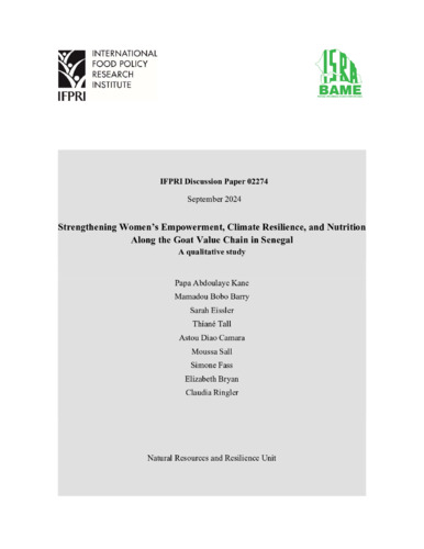 Strengthening women’s empowerment, climate resilience, and nutrition along the goat value chain in Senegal: A qualitative study