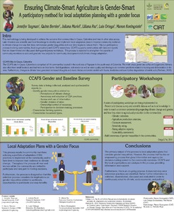 Ensuring climate-smart agriculture is gender-smart: a participatory method for local adaptation planning with a gender focus