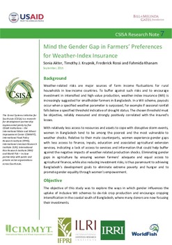 Mind the Gender Gap in Farmers’ Preferences for Weather-Index Insurance
