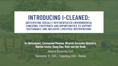 Introducing I-CLEANED: Anticipating socially differentiated environmental concerns, footprints and opportunities to support sustainable and inclusive livestock interventions