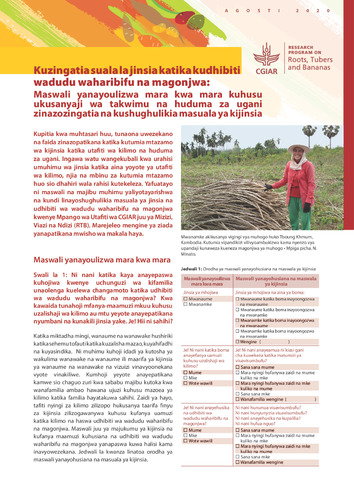 Considering gender in pest and disease management: FAQs for gender-responsive data collection and extension work (Swahili)