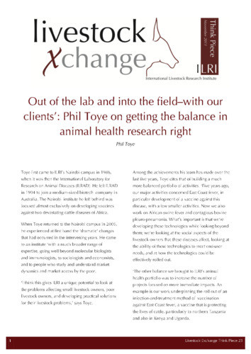 Out of the lab and into the field—with our clients’: Phil Toye on getting the balance in animal health research right