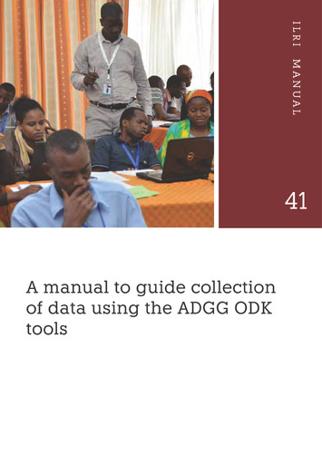 A manual to guide collection of data using the ADGG ODK tools