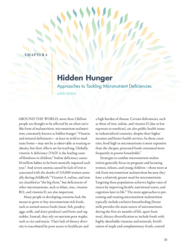 Hidden hunger: Approaches to tackling micronutrient deficiencies ...