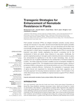 Transgenic strategies for enhancement of nematode resistance in plants