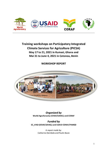 Training workshops on Participatory Integrated Climate Services for Agriculture (PICSA)