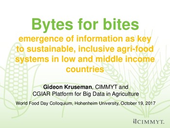 Bytes for bites: emergence of information as key to sustainable, inclusive agri-food systems in low and middle income countries
