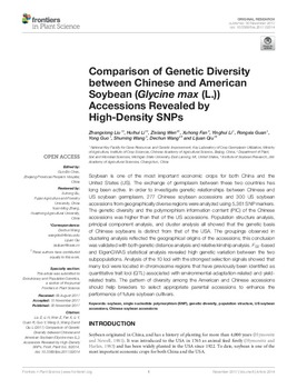 Comparison of genetic diversity between Chinese and American soybean (Glycine max (L.)) accessions revealed by high-density SNPs