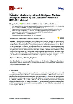 Detection of Aflatoxigenic and Atoxigenic Mexican Aspergillus Strains by the Dichlorvos–Ammonia (DV–AM) Method