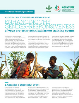 Enhancing the gender-responsiveness of your project’s technical farmer training events. GENNOVATE resources for scientists and research teams