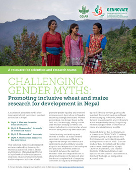 Challenging gender myths: promoting inclusive wheat and maize research for development in Nepal. GENNOVATE resources for scientists and research teams