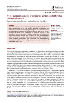 Fit for purpose? A review of guides for gender-equitable value chain development