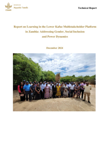 Report on learning in the Lower Kafue Multistakeholder Platform in Zambia: addressing gender, social inclusion and power dynamics