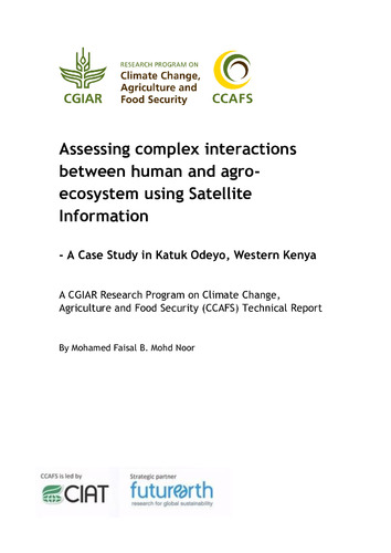 Assessing complex interactions between human and agro-ecosystem using satellite information. A case study in Katuk Odeyo, Western Kenya.